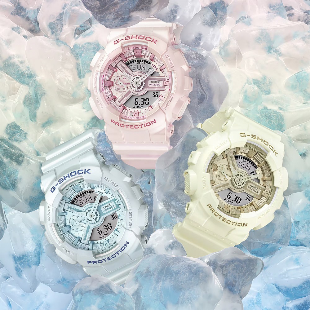 CASIO 卡西歐 G-SHOCK 珠光系列 粉彩運動女錶 手錶 GMA-S110ST-2A, , large