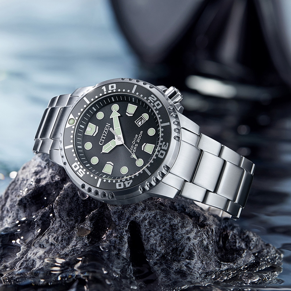 CITIZEN 星辰 PROMASTER 珍珠灰 光動能200米潛水錶 BN0167-50H, , large
