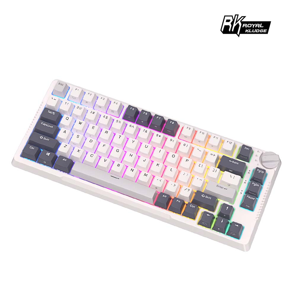 [樂維科技]RK H81 75% 藍牙三模無線機械鍵盤 K黃軸 RGB 白夜｜中文, , large