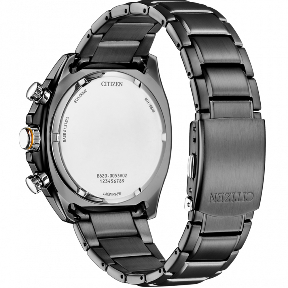 CITIZEN 星辰 疾速奔馳光動能計時手錶-黑 CA4567-82H, , large