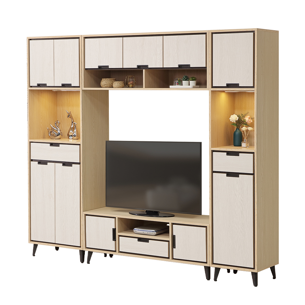 【唯熙傢俱】雷莎原木雙色7.3尺電視櫃, , large