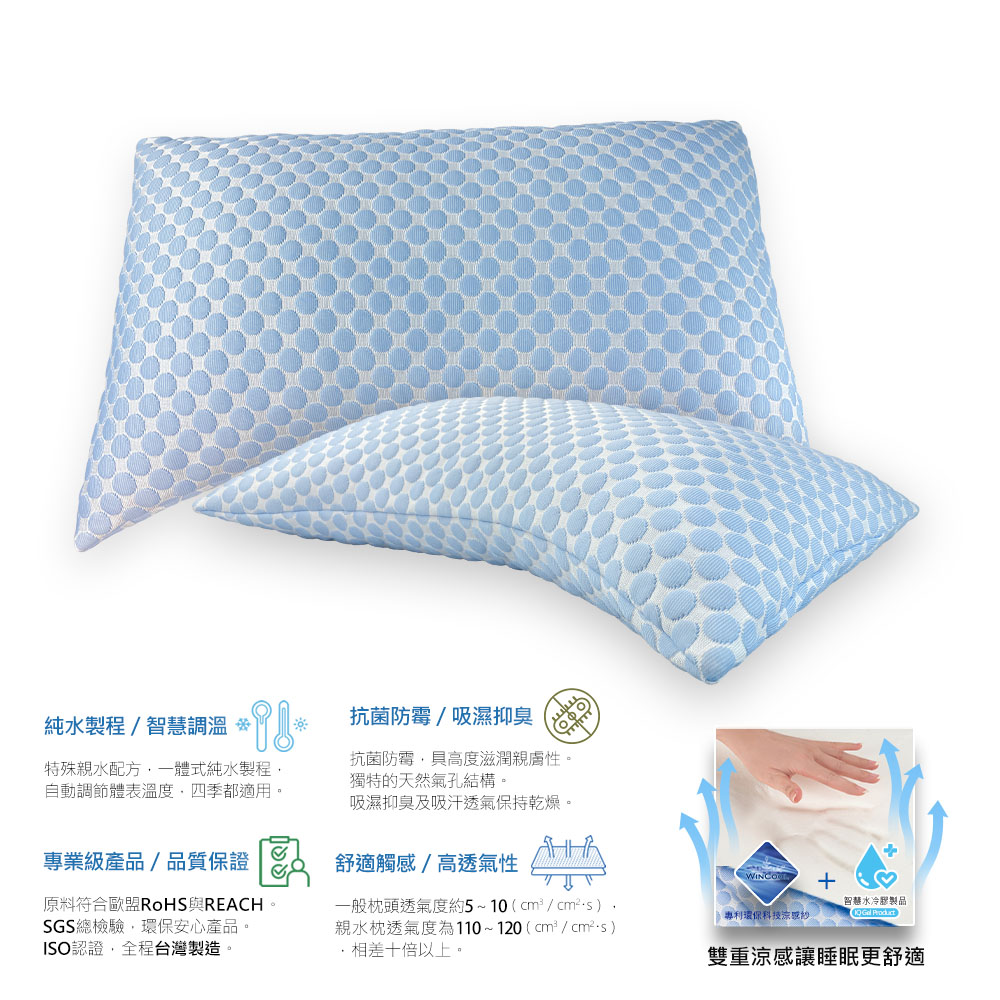 【 Vandino 】冰涼-月彎枕【親水Q軟款】WINCOOL～【長66&times;內寬33&times;外寬43cm】, , large