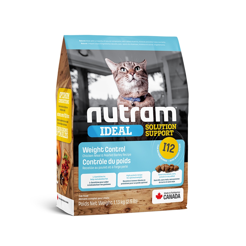 【Nutram 紐頓】I12 體重控制貓 雞肉豌豆 貓飼料 貓糧 貓食1.13KG, , large