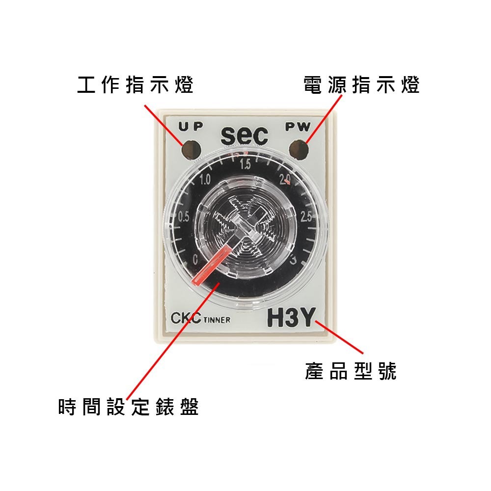 時間繼電器8腳2開2閉DC12V-0-60分, , large