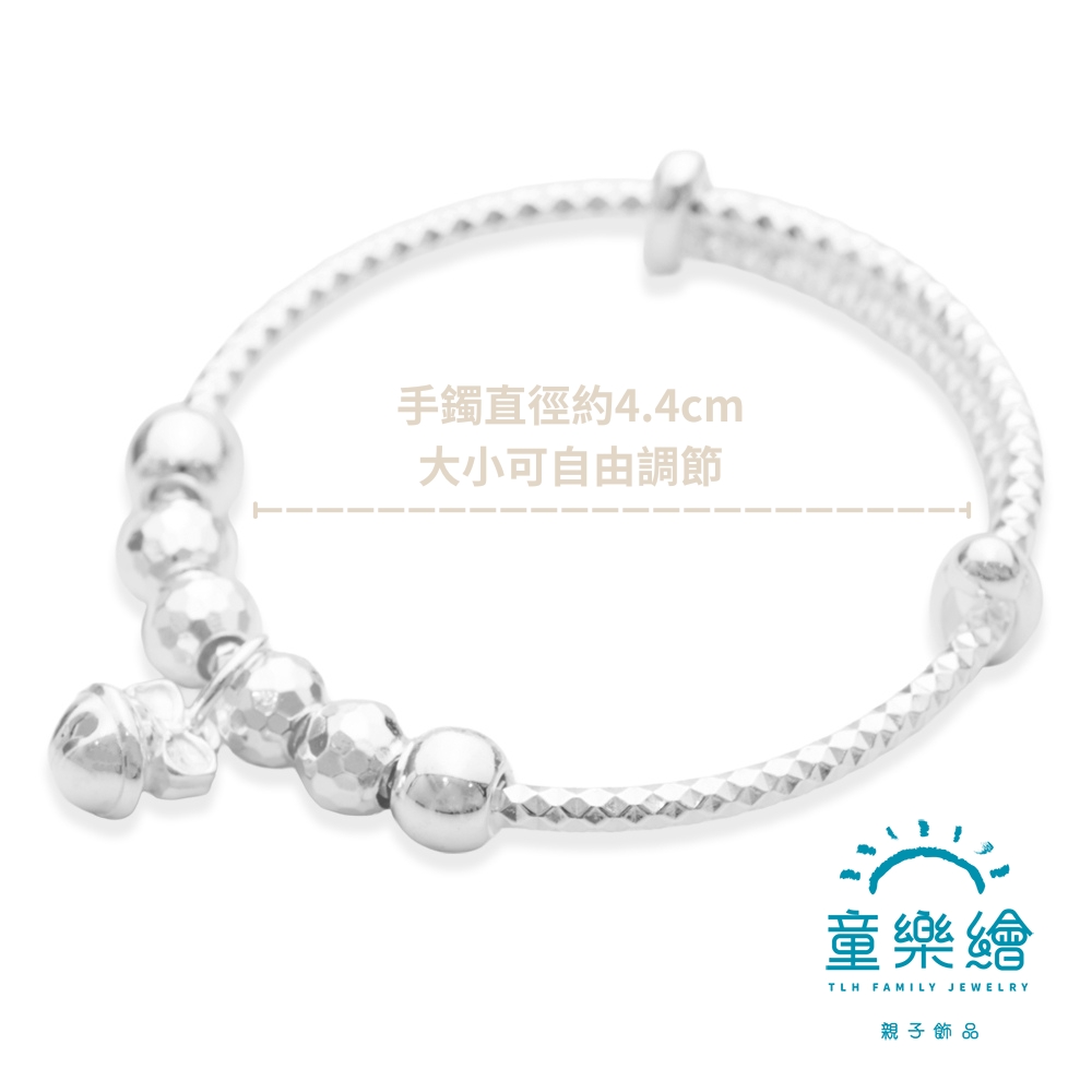 【童樂繪金飾】鈴鐺蝴蝶結 兒童足銀手鐲手環 (彌月銀飾 彌月禮), , large