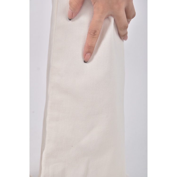 (XL) monospace丹寧牛仔質感棉質白色長褲二手衣, , large