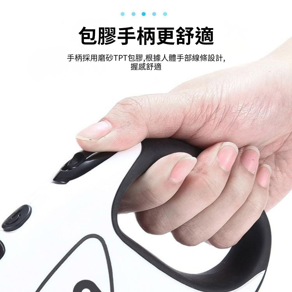 LED Illuminated Retractable Pet Leash / Black / 5m, , large