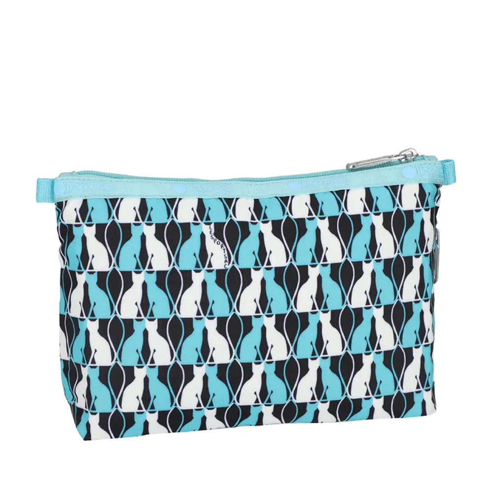 |快速出貨|Lesportsac Cosmetic Clutch 雙層拉鍊收納化妝包 - 鏡中貓影, , large