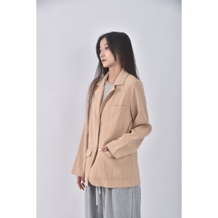 (S) meier q西裝直線條黃色外套二手衣, , large