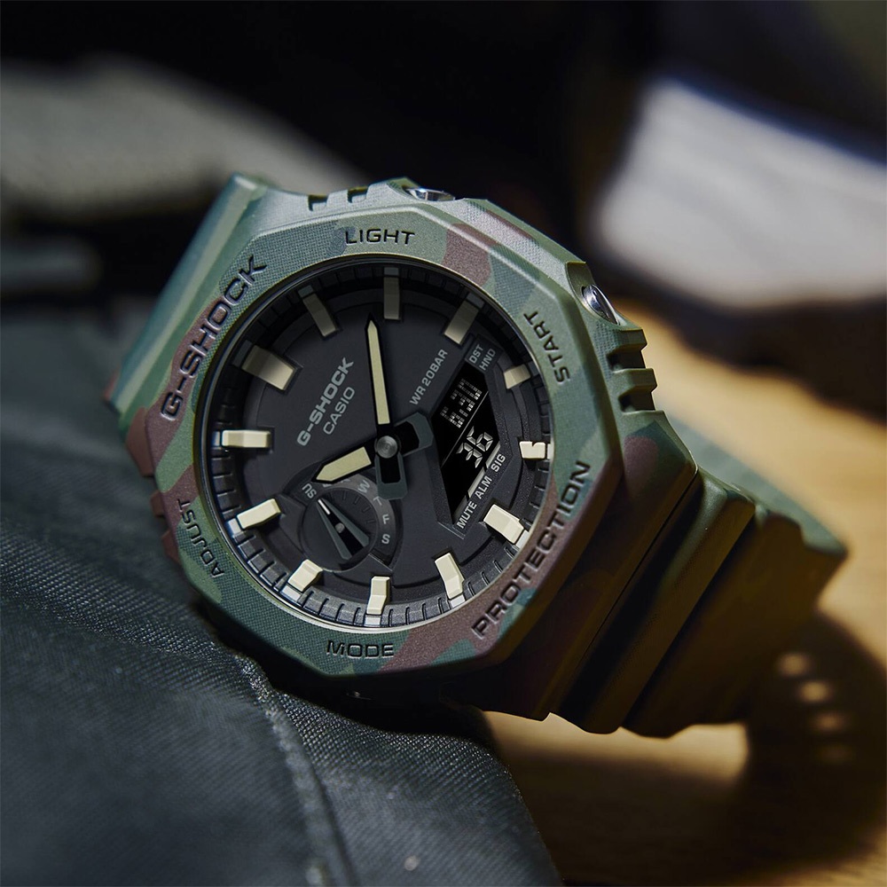 CASIO 卡西歐 G-SHOCK 迷彩 八角電子錶 套錶 GAE-2100WE-3A, , large
