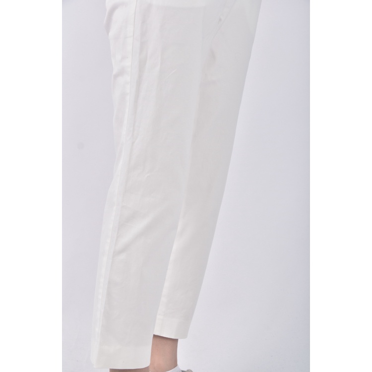 (2XL) 自白三寬版白色長褲二手衣, , large