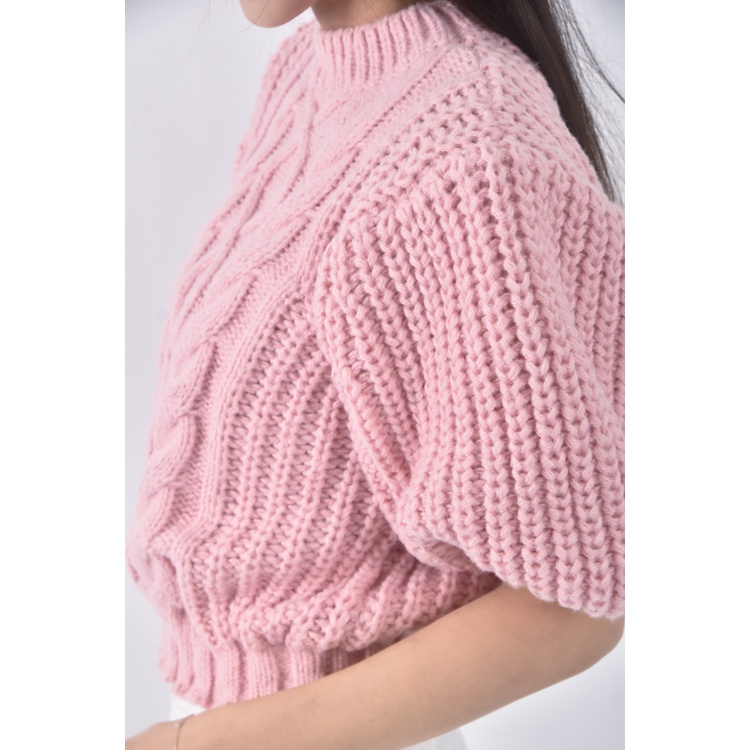 (S) honey koko韓牌質感圓領粉色長袖上衣二手衣, , large