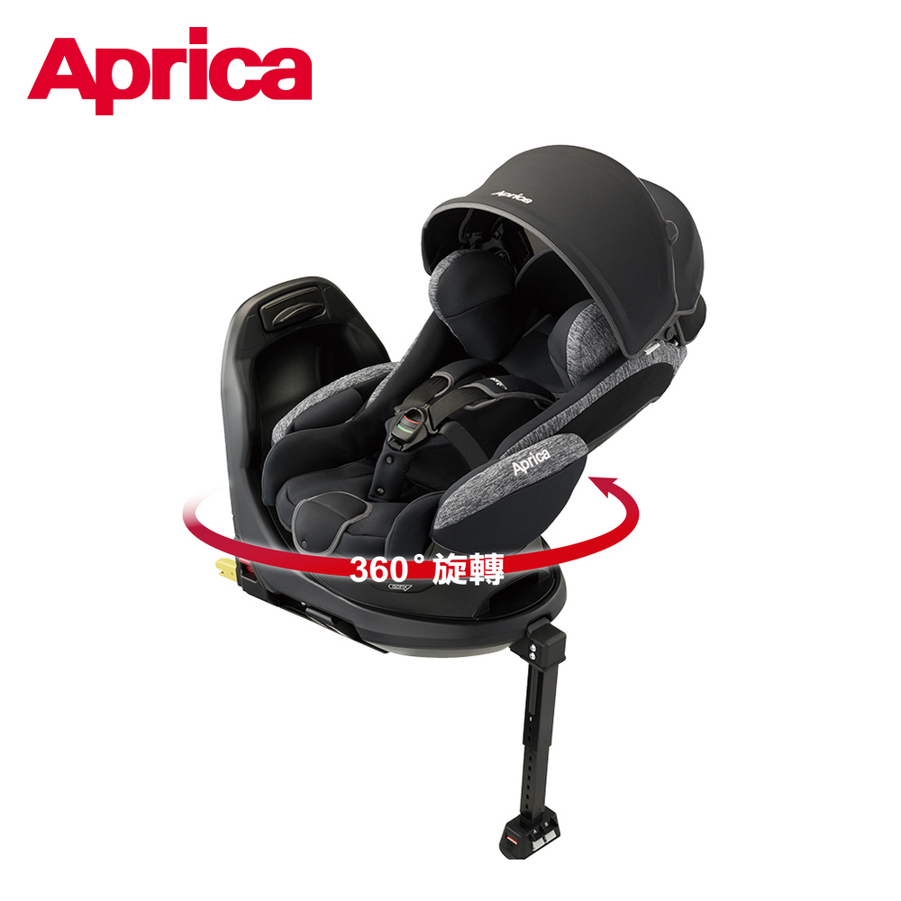 【Aprica】Deaturn ISOFIX 0-4歲 360度旋轉 平躺汽座(尊爵黑), , large