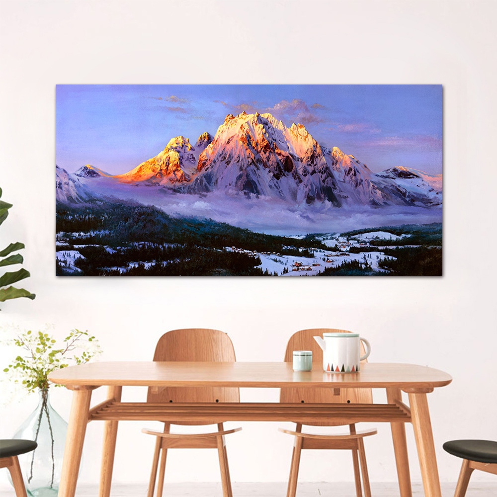 【御畫房】紫氣東來 國家一級畫師手繪油畫60×120cm(VF-138), , large