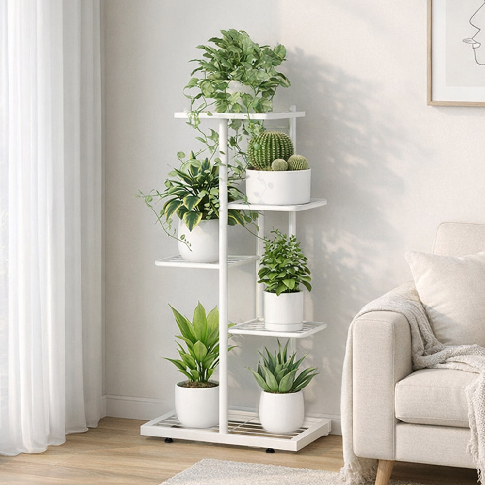 【AOTTO】簡約直立式花架盆栽收納架-白色(FT-053W), , large