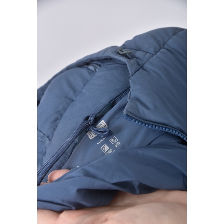 (M) uniqlo羽絨連帽藍色外套二手衣, , large
