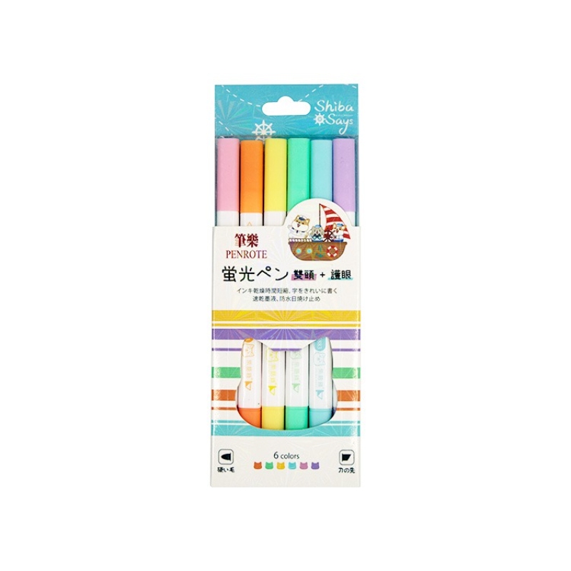 Double-Ended Soft-Color Highlighter &ndash; 6pcs, , large