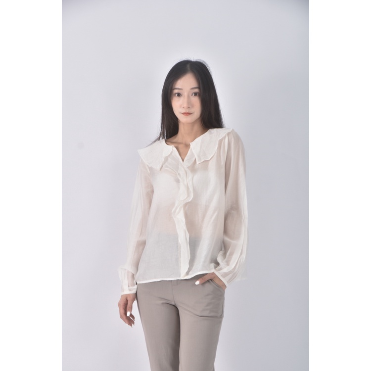 (S) miss studio質感杏色長袖上衣二手衣, , large