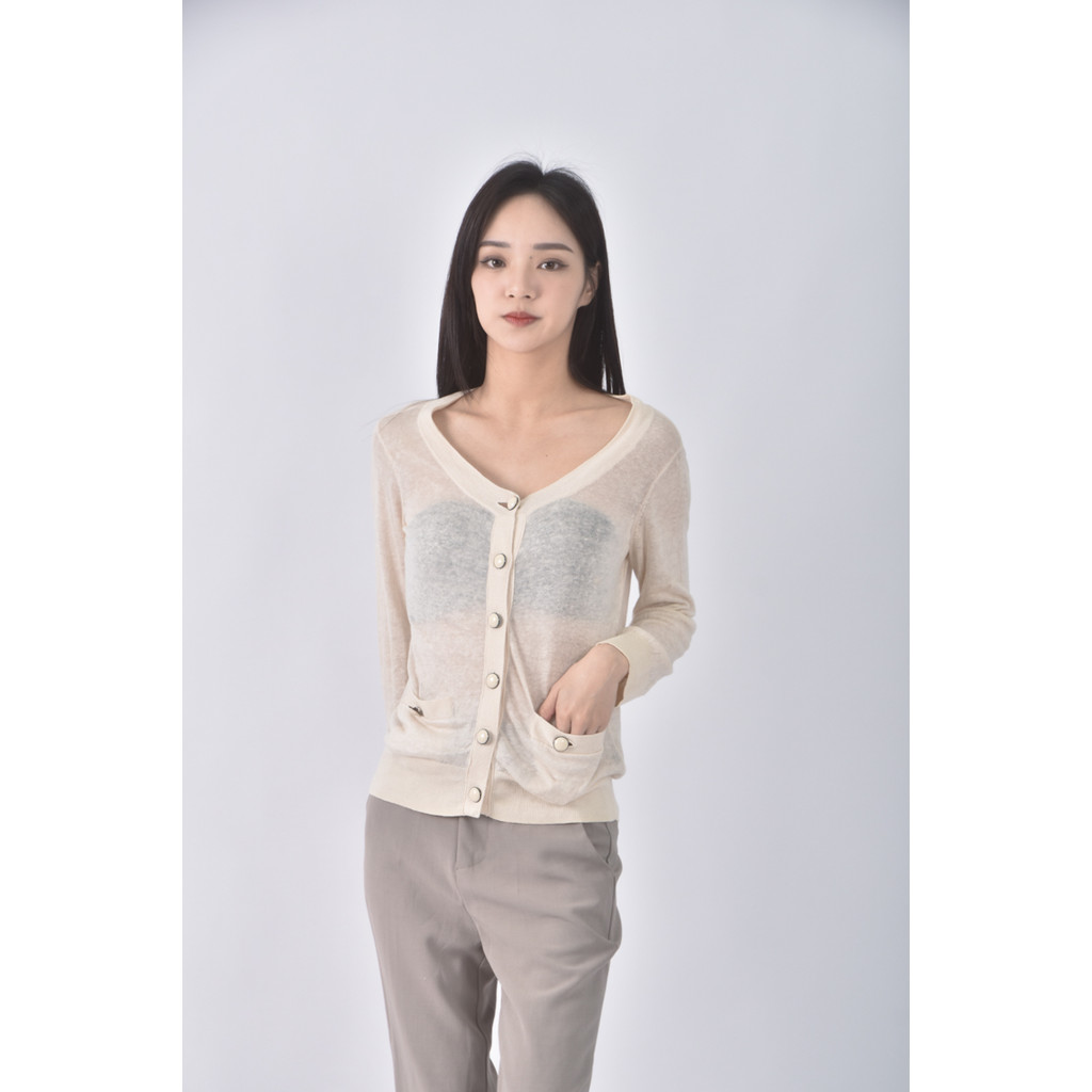 (S) club monaco開衫杏色罩衫二手衣, , large