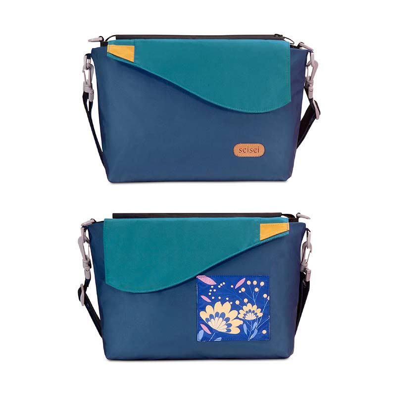 Eco-friendly Crossbody bag & tote bag Two-in-one, Reversible yoyo bag (Cerulean), , large