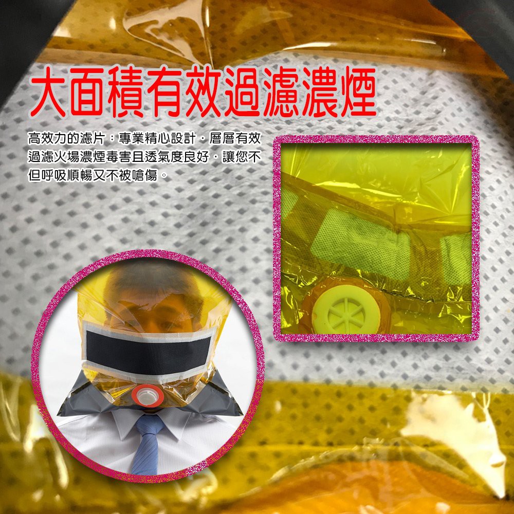 金德恩 GS MALL 台灣製造 居家防煙面罩 防煙罩 防煙面罩  防災面罩 逃生面罩 防煙面罩 火災面罩 防護面罩, , large