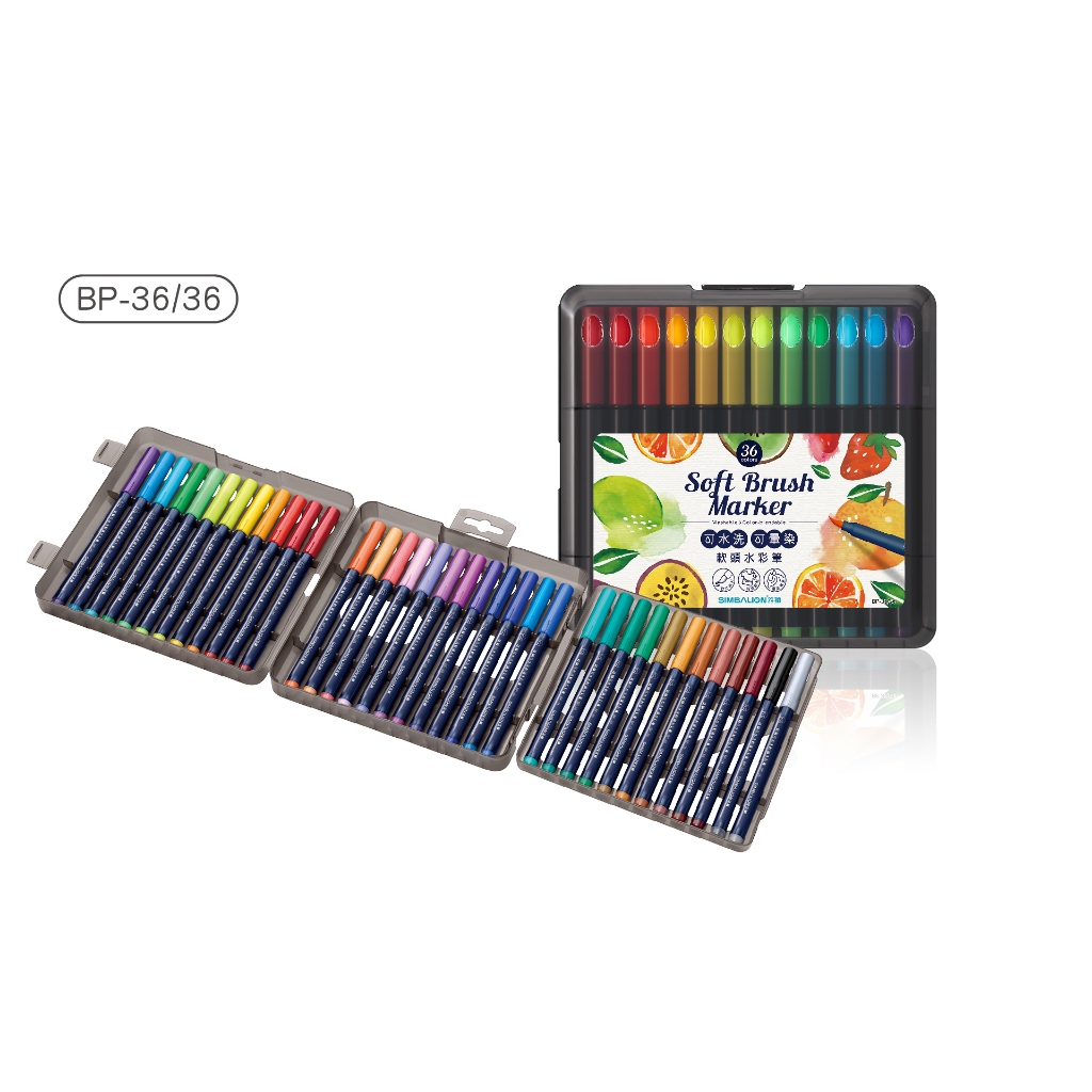 雄獅  可水洗軟頭水彩筆 BP3624色, , large