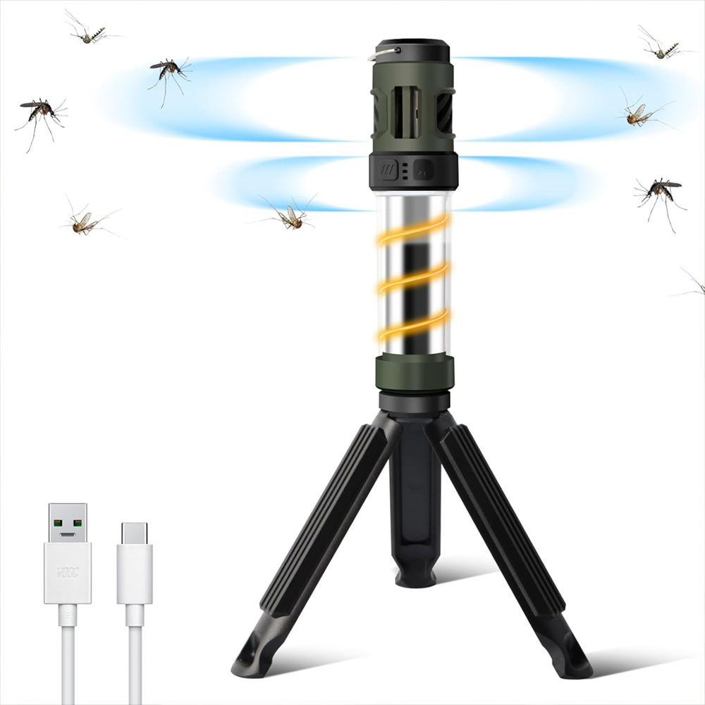 Free mosquito repellent tablets, outdoor LED mosquito repellent camping light, portable outdoor mosquito repellent device, rechargeable super bright camping flashlight, portable fishing hanging light, tripod included., , large
