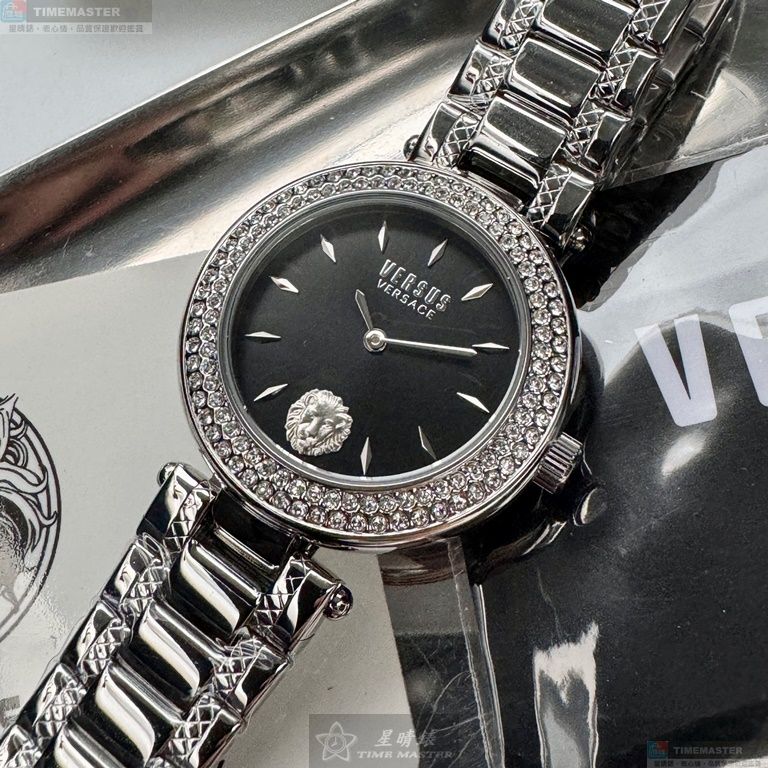 [星晴錶業]VERSUS VERSACE手錶,34mm,VV00390黑色錶面銀錶殼銀色精鋼錶帶款, , large