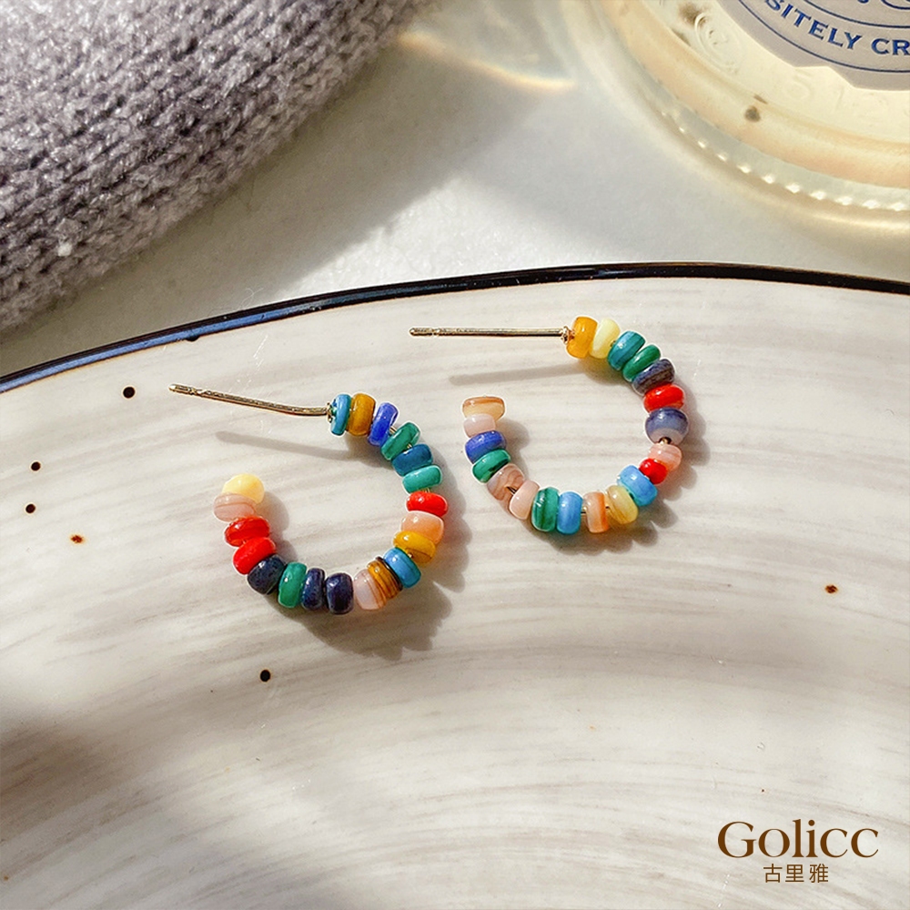 【Gulicc】古莉可 耳環 可愛彩色串珠氣質耳環, , large