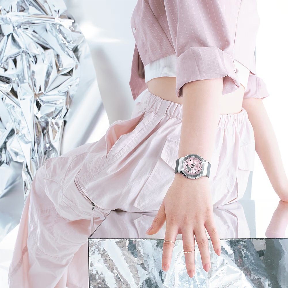 CASIO 卡西歐 G-SHOCK 粉彩金屬八角手錶 女錶 GM-S2110-4A, , large