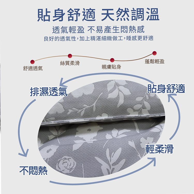 INDAIN鍺抗菌可水洗蠶絲被/棉被胎-靜謐灰, , large