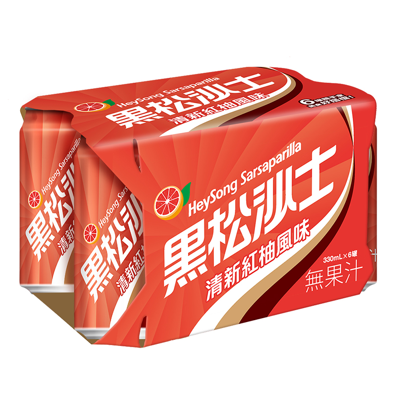 黑松沙士清新紅柚風味330ml, , large
