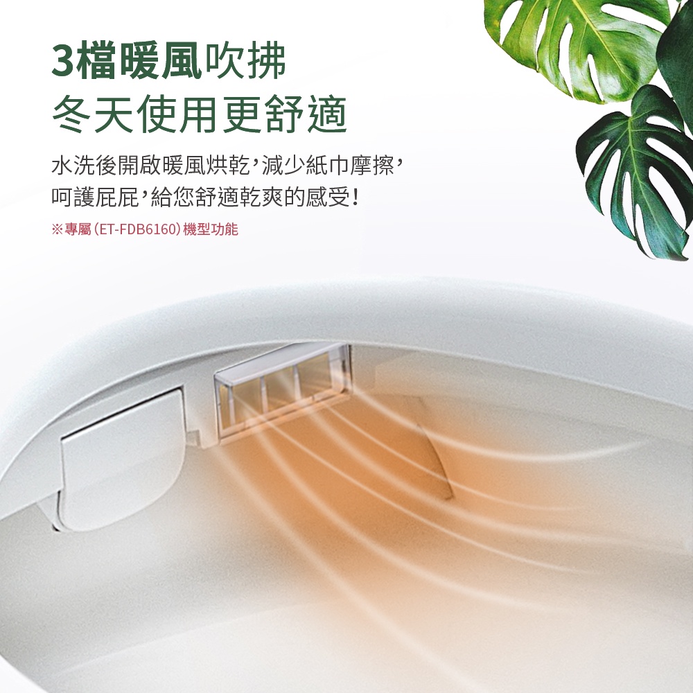 現貨【美型薄身款】itai瞬熱式免治馬桶座(遙控)ET-FDB6160 BSMI認證 日本陶瓷加熱 機械式 IPX4防水, , large