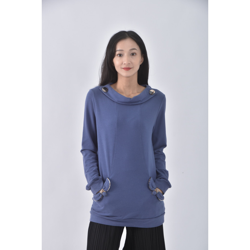 (M) kinloch anderson質感棉質格紋藍色長袖上衣二手衣