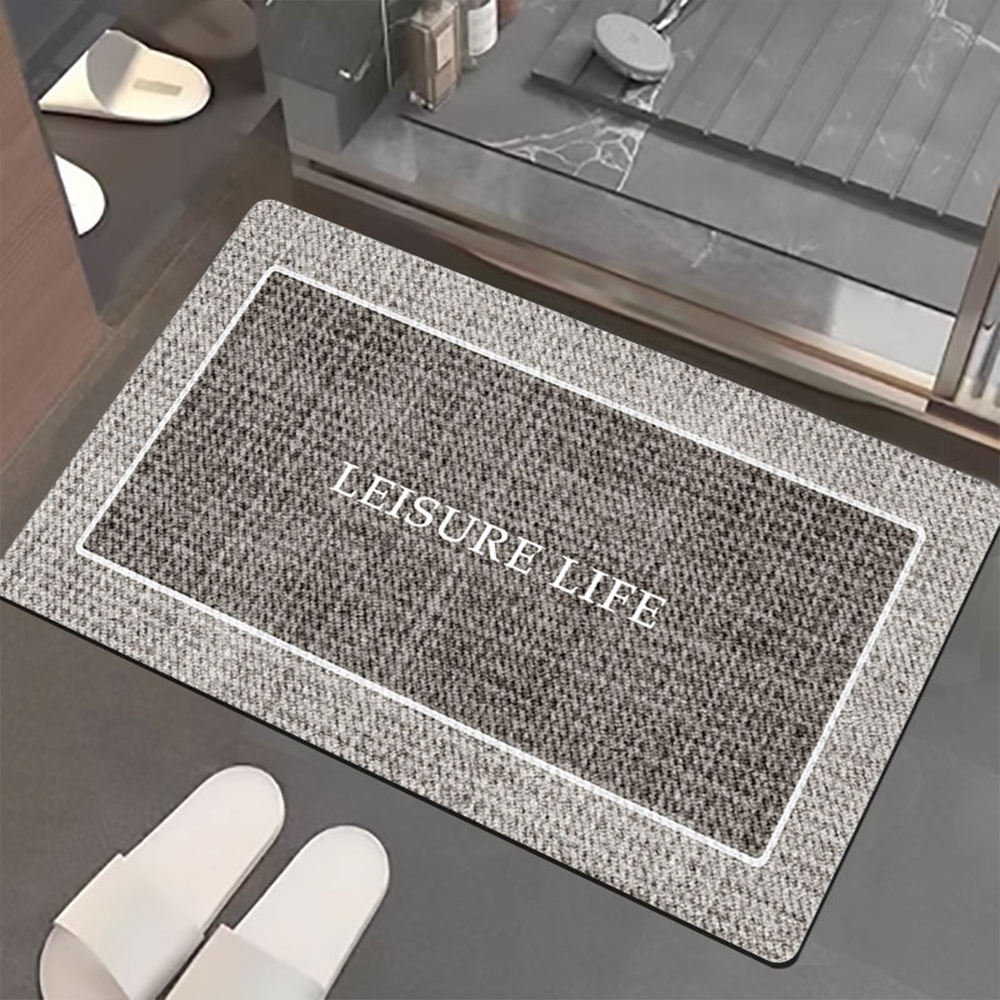 Nano suede soft diatomaceous earth water-absorbent anti-slip floor mat, , large