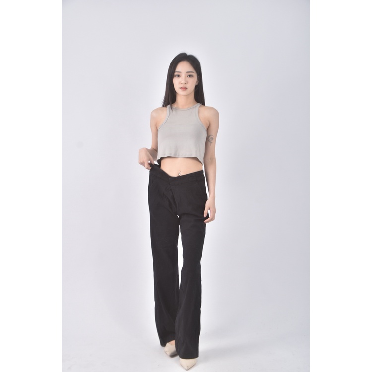 (S) hang ten丹寧牛仔質感羊毛羊毛黑色長褲二手衣, , large
