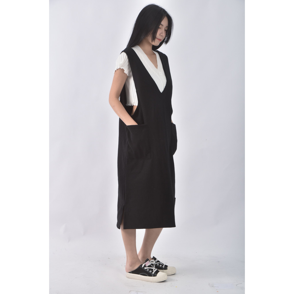 (S) sj company韓牌內刷毛黑色洋裝二手衣, , large