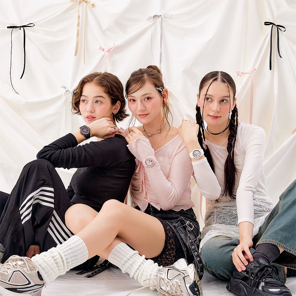 CASIO 卡西歐 BABY-G 緞帶雙顯女錶-白/粉色 BGA-290RA-7A, , large