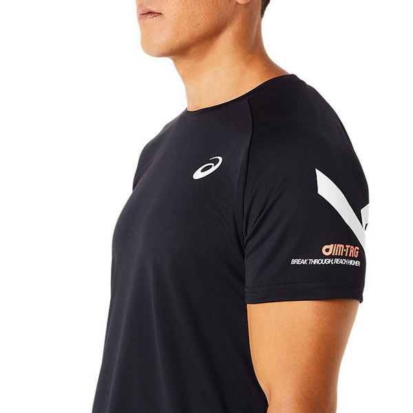 Asics AIM-TRG 男 短袖 上衣 T恤 日本版 運動 訓練 慢跑 吸濕排汗 黑 [2031E248-001], , large