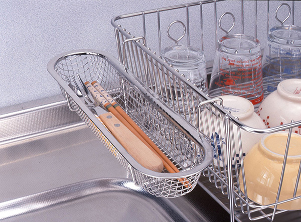 Stainless steel cutlery drain rack, , large