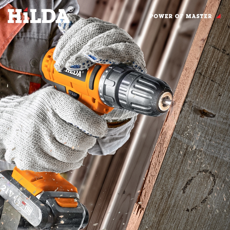 【HILDA】希爾達電動工具 21V 雙電 震動電鑽起子+20件工具組, , large