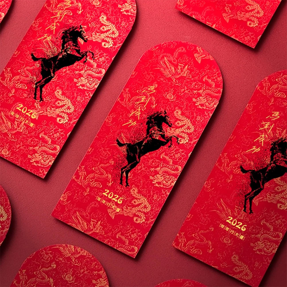 1A 2026 馬年 中式 紅包袋 馬到成功 10張入 /包1805, , large