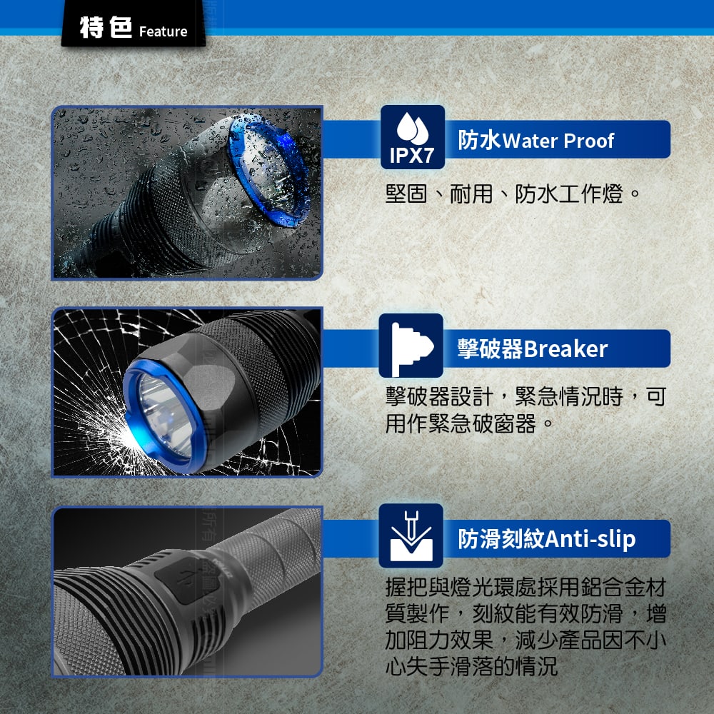 8PP MB7804 Bright Outdoor Flashlight 1000 Lumens, , large