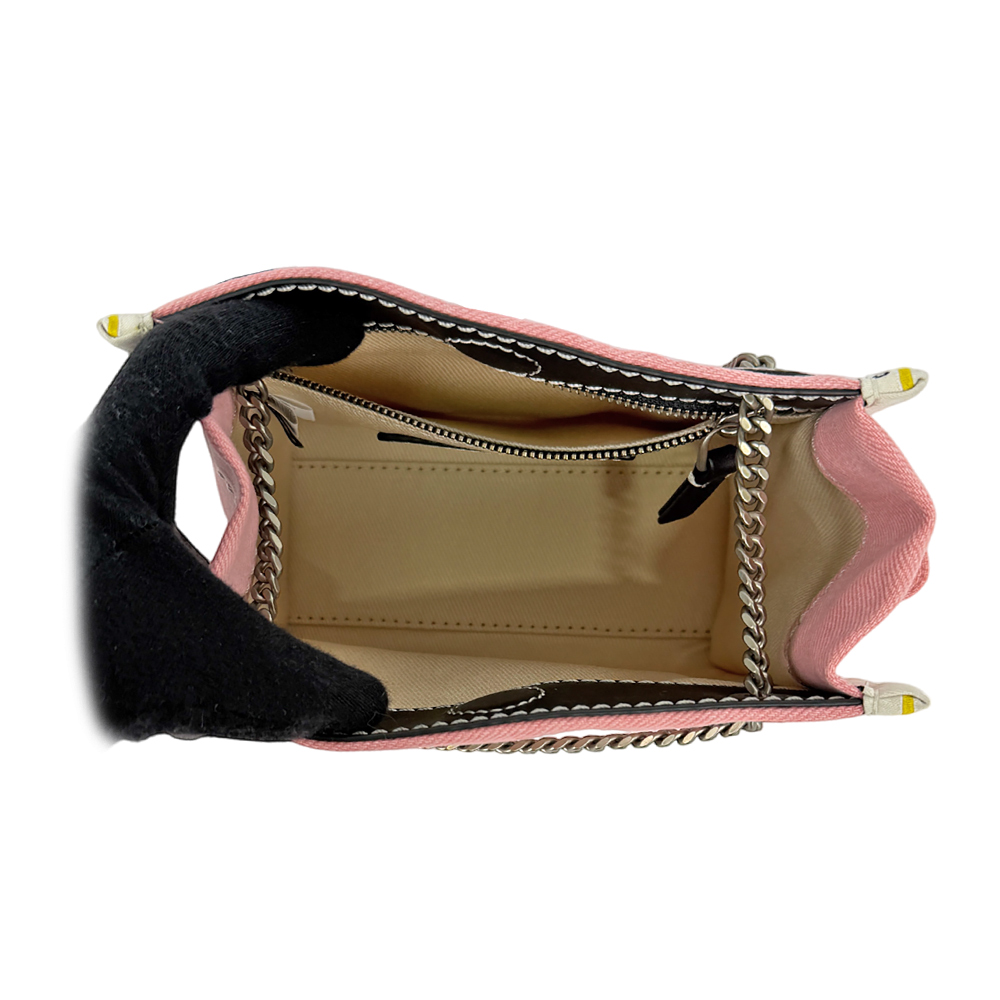 MARC JACOBS 棉質牛仔布鏈帶肩背/斜背托特包/蝴蝶結粉, , large