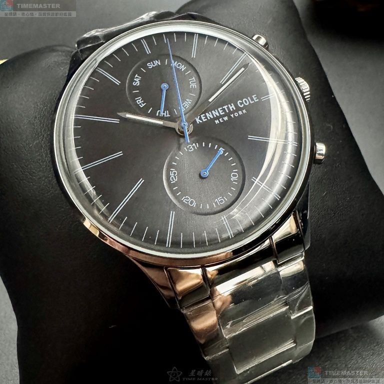 [星晴錶業]Kenneth Cole手錶,42mm,KC50585003槍灰色錶面銀錶殼銀色精鋼錶帶款, , large