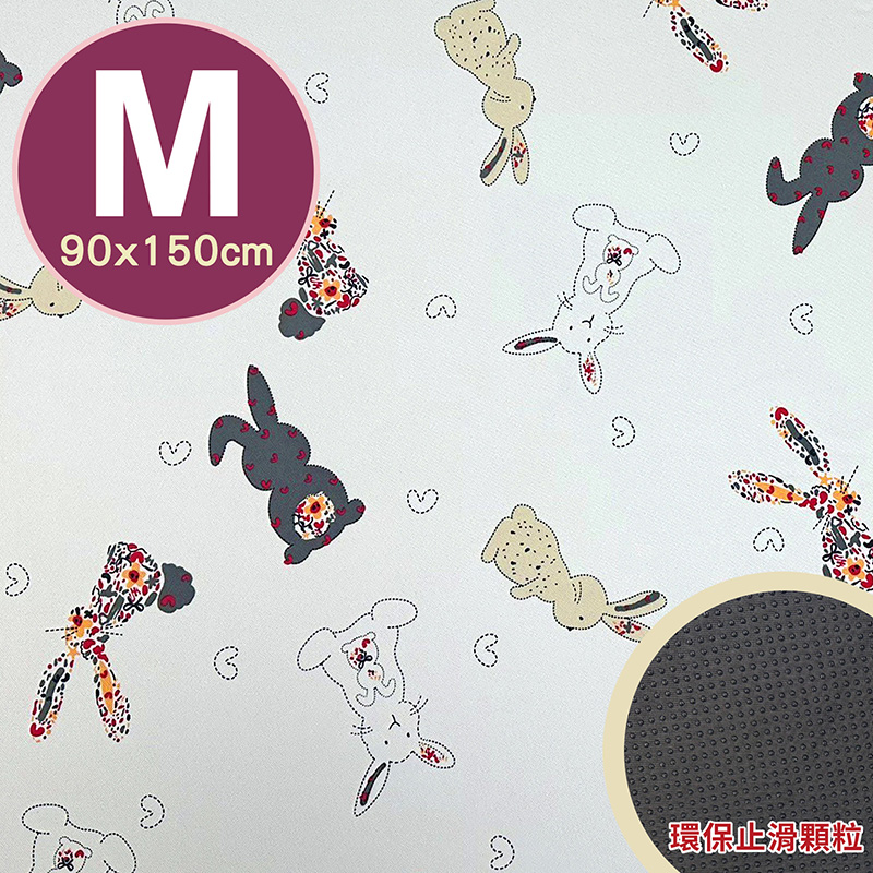 [禾季]專業透氣防水顆粒止滑墊-M號(90x150cm)/花色-繽紛彩兔
