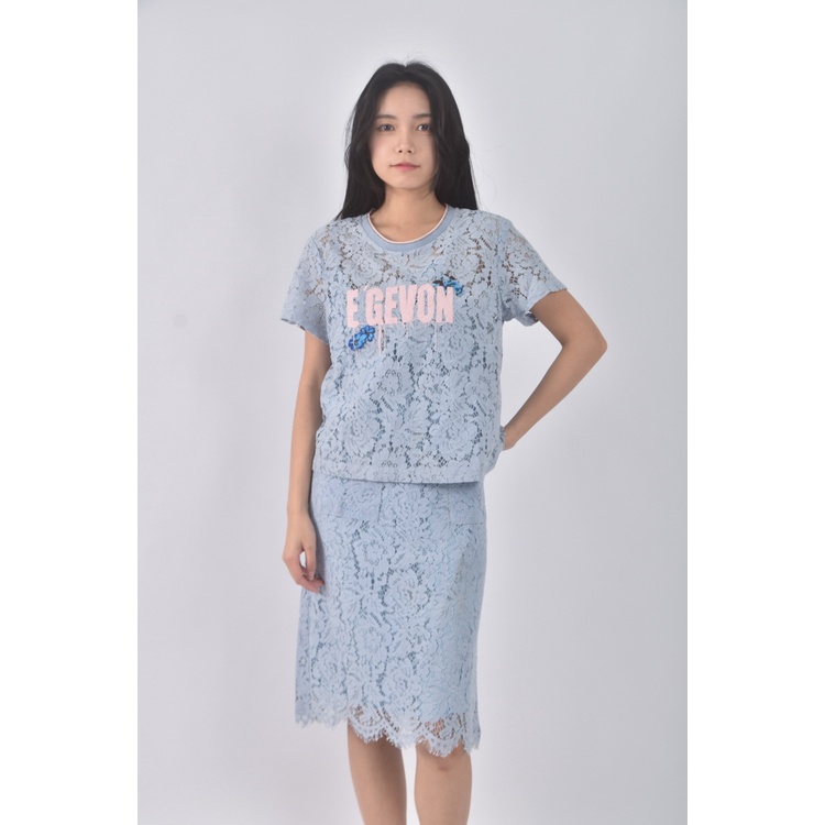 (XL) e gevon質感假兩件藍色套裝二手衣, , large