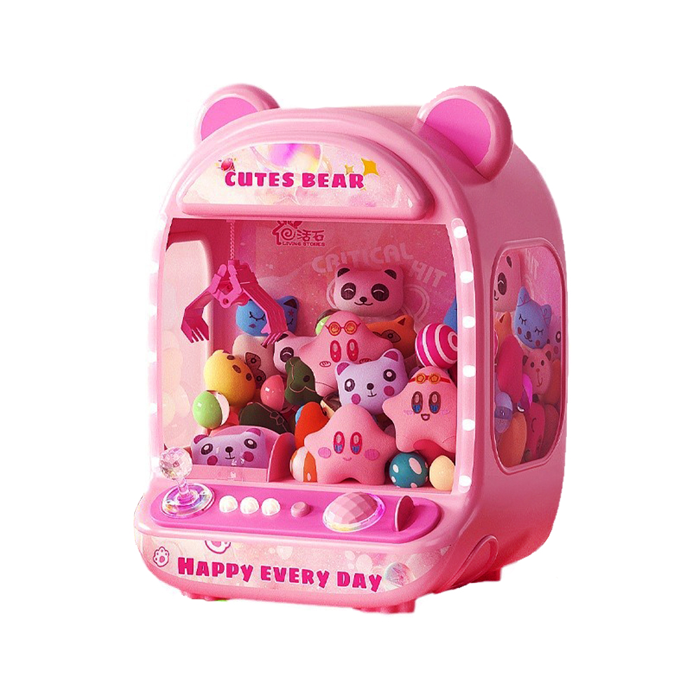 粉Q熊夾娃娃機 USB充電版 顏色款式隨機, , large
