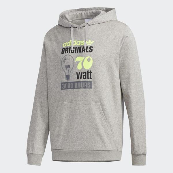 Adidas Hoodie 70 Celeb 男 連帽上衣 帽T 經典 休閒 復古 國際版 毛圈布 灰 [FT5845], , large