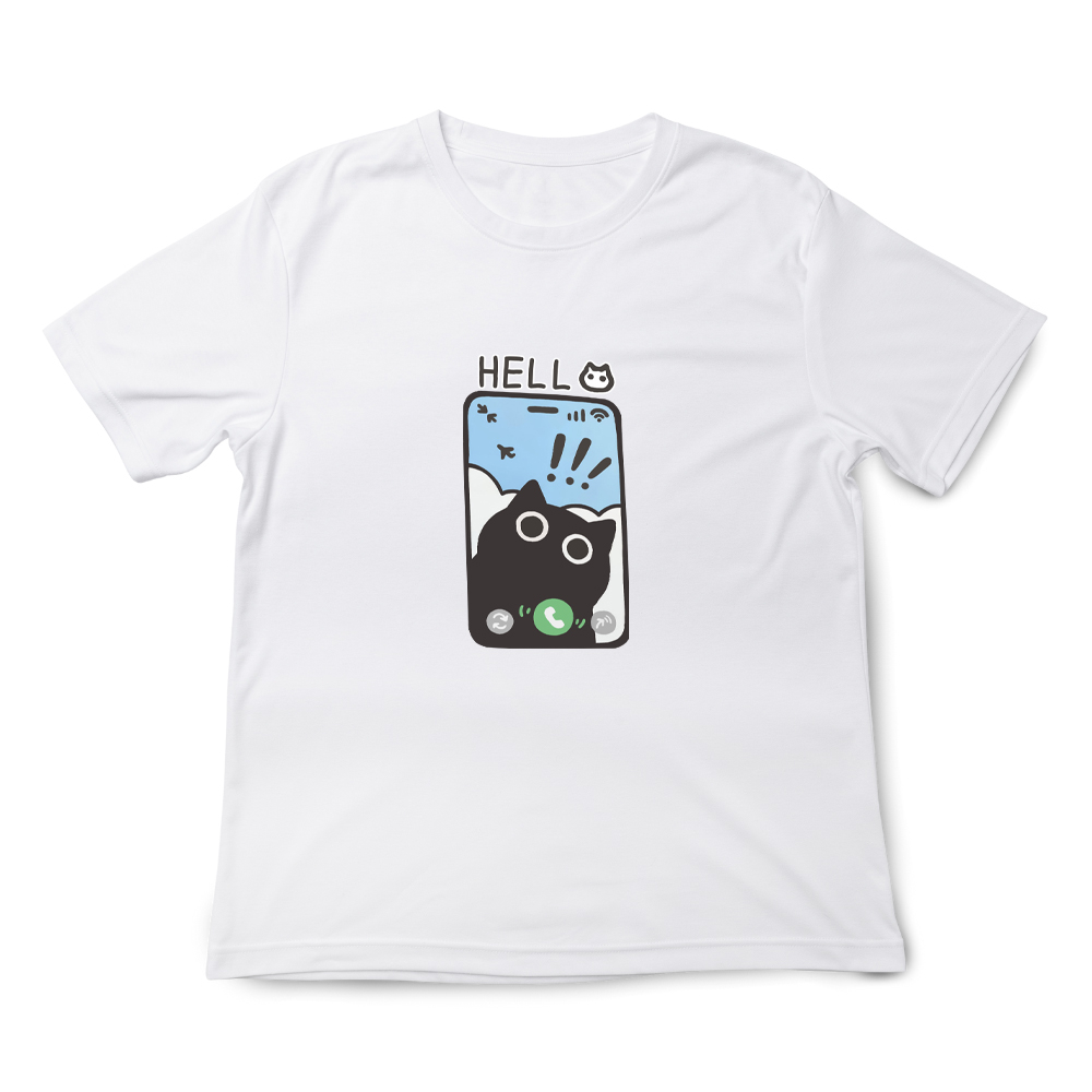JZ TEE Black Cat - HELLO Graphic Tee, , large